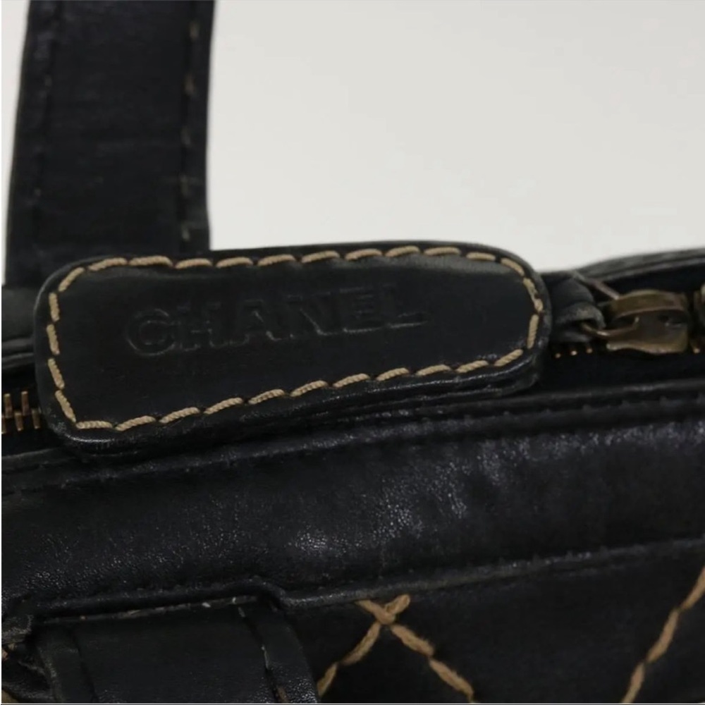 CHANEL WILD STICH QUILTED BLACK PURSE/ SHOULDER BAG - Picture 9 of 14